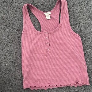Bozzolo Mauve Ribbed Tank Top